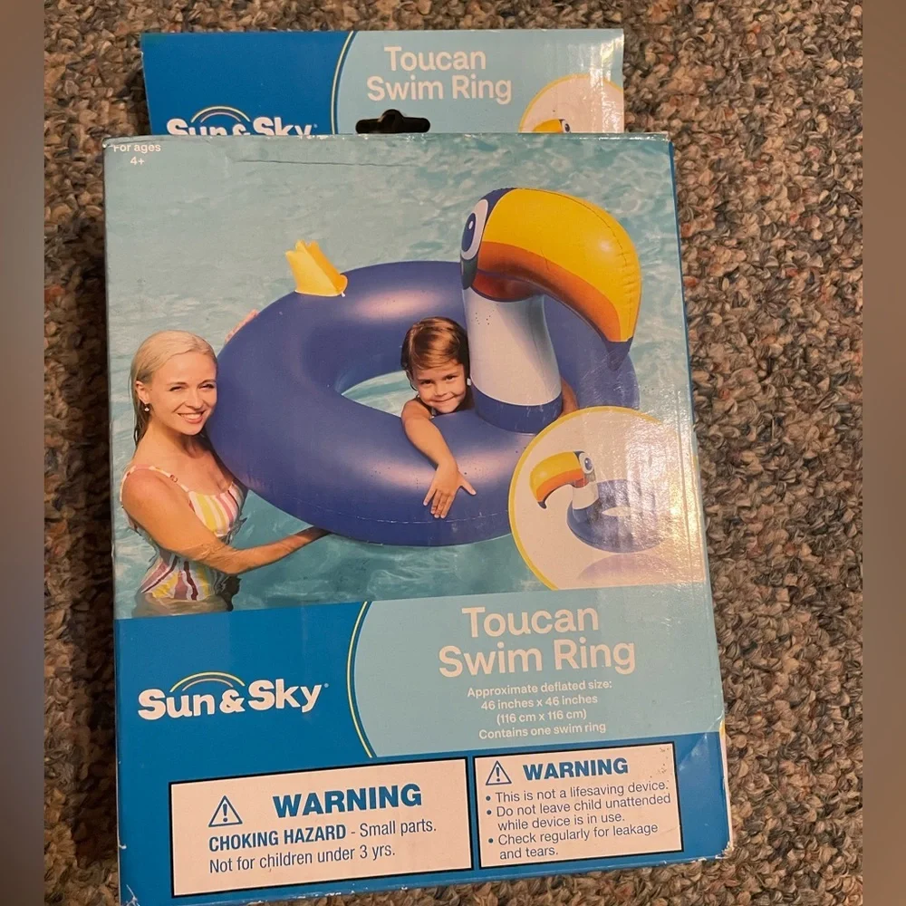 Sun & Sky Toucan Swim Ring - Blue and Yellow 46x46